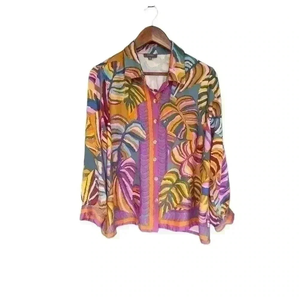 NWOT Haute Hippie Retro Long-Sleeve Lightweight Blouse